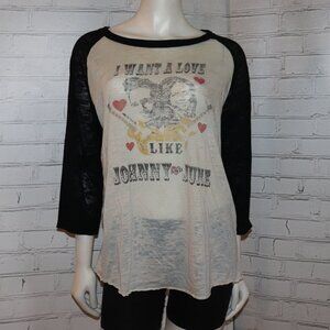 🖤 I Want a Love Like Johnny & June 🖤 Alternative | Size Large | ¾ Sleeve Tee